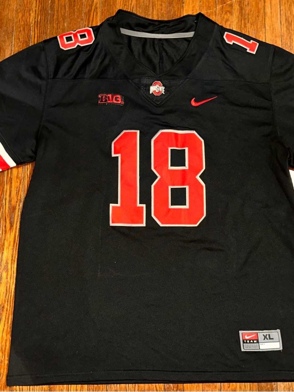XL BLACKOUT Marvin Harrison Jr Ohio State OSU Black Jersey Buckeyes Stitched 18